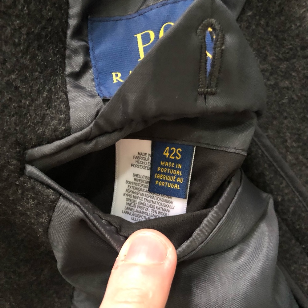 Polo Ralph Lauren Herringbone Black Overcoat - NWT Size 42S. - Picture 2 of 12